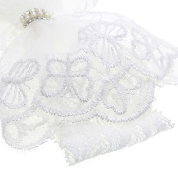 Children's Solid Color Bow Lace Elastic Headband - Image 6