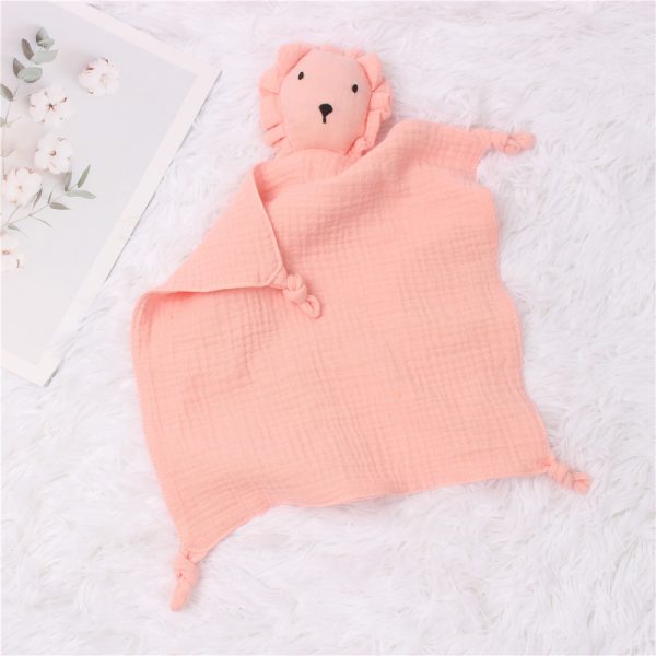 INS Wind Baby Cotton Gauze Comfort Towel Muslin Baby Sleeping Doll Lion Saliva Towel - Image 2