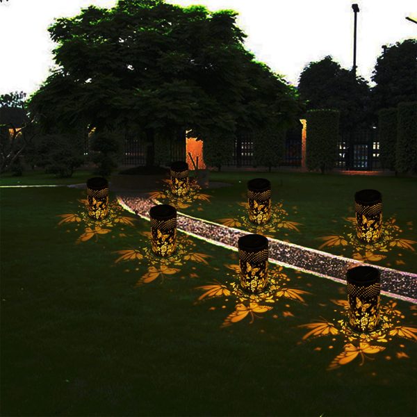 Outdoor Pluggable Or Hanging Iron Solar Butterfly Projector Lamp - Image 3