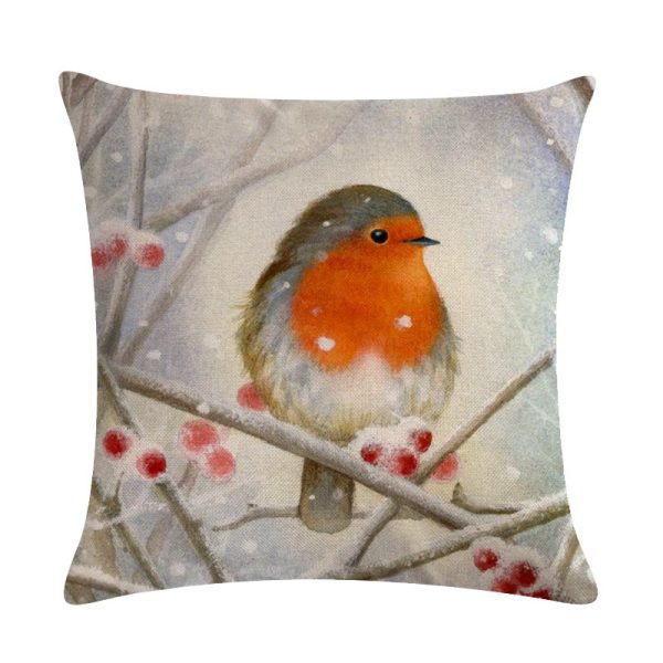 Christmas Blessing Red Bird Series Linen Pillowcase - Image 4