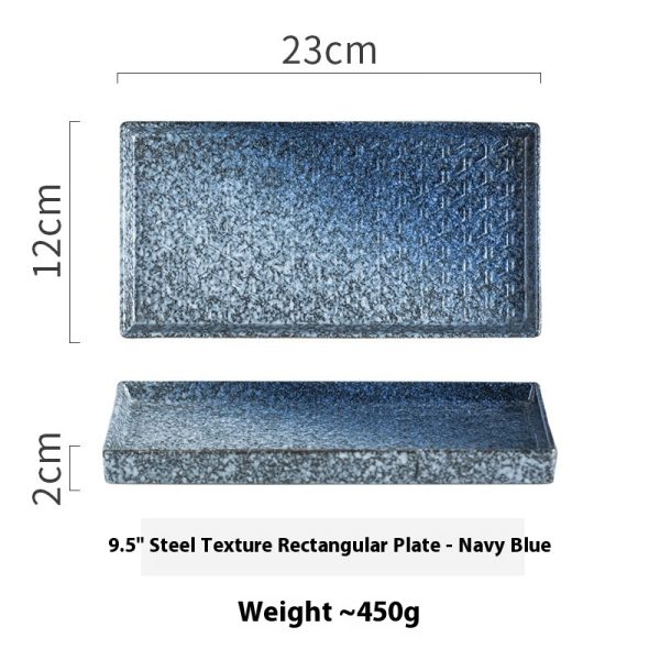 Ceramic Barbecue Plate Household Rectangular Snack Plate - Image 7