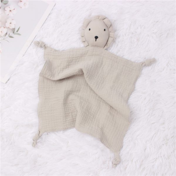 INS Wind Baby Cotton Gauze Comfort Towel Muslin Baby Sleeping Doll Lion Saliva Towel - Image 5