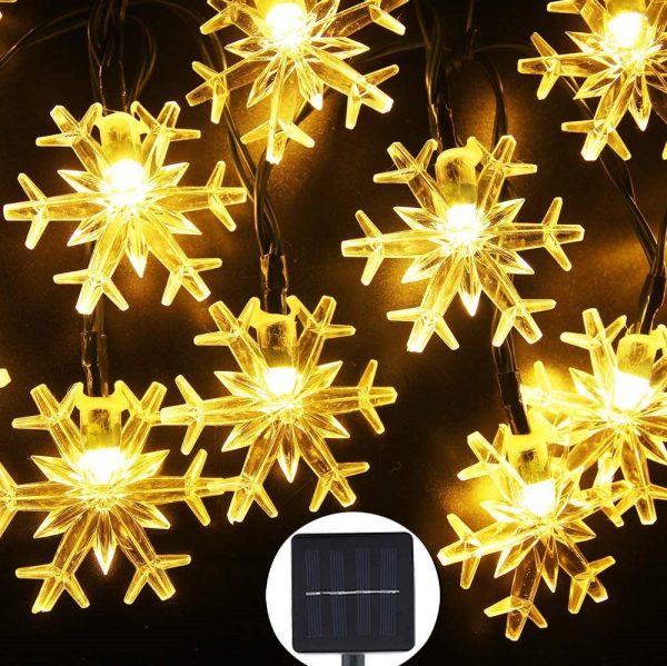LED Solar Snowflake Light String Garden Christmas Tree Decoration - Image 2