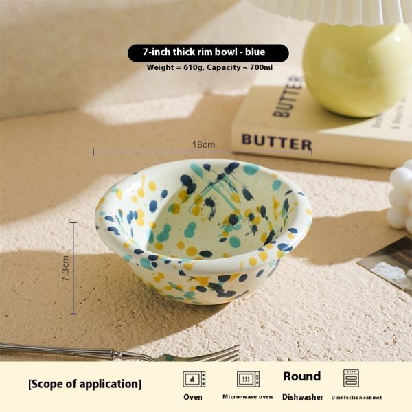 Good-looking Household Splash-ink Ceramic Yogurt Bowl - Image 3