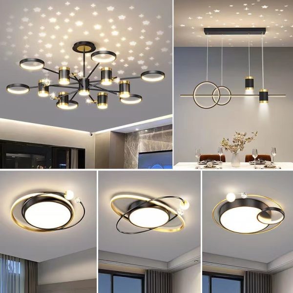 Light Luxury Chandelier Nordic Star Lamp Combination Whole House Package - Image 4