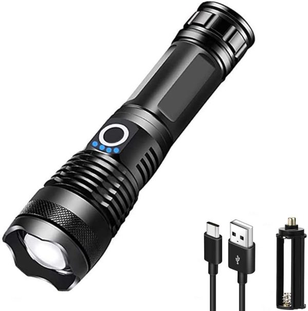 Strong Light LED Telescopic Zoom USB Charging Outdoor Searchlight Flashlight - Image 2