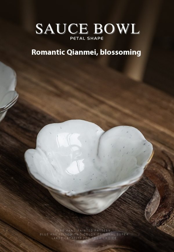 Petals Seasoning Dish Household Ceramic Dish - Image 7