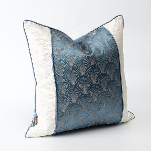 Blue And White Patchwork Cushions For Living Room Sofa - Image 2