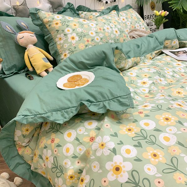 Four-piece Cotton Bedding Summer Princess Style Sheets - Image 3