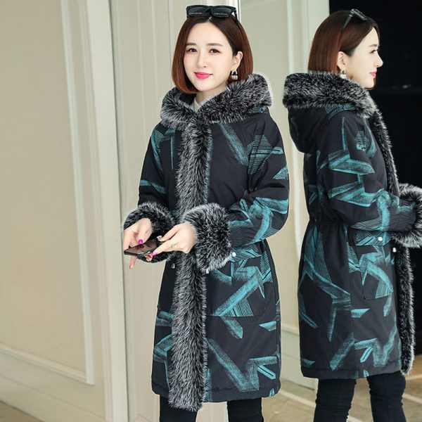 Autumn And Winter Parka Leather Women's Mid-length - Image 4