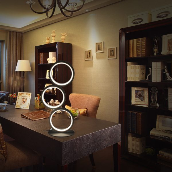 Circle Personality Three-tone Light LED Eye Protection Table Lamp - Image 4