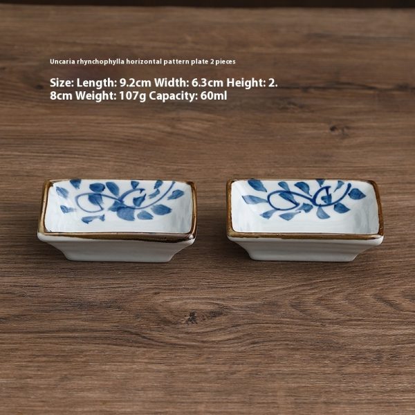 Rectangular Ceramic Commercial Specialty Store Gourmet Restaurant Dipped In Vinegar Soy Sauce Dish - Image 3