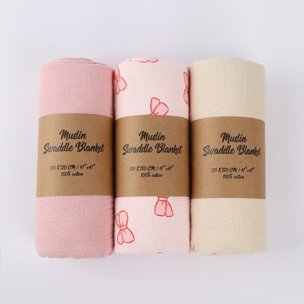 Double-layer Crepe Baby Cover Blanket Swaddling Baby Gauze Towel Newborn Package Combination - Image 8