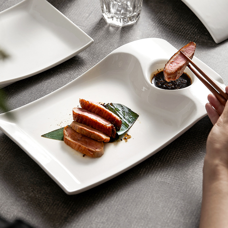 Roast Duck Plate Shrimp Plate Household Ceramic Dumpling Plate