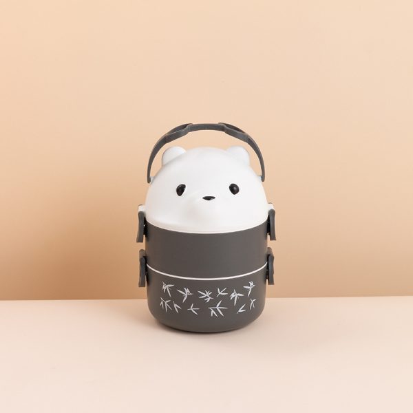 Glasses Bear Double-layer Portable Lunch Box - Image 6