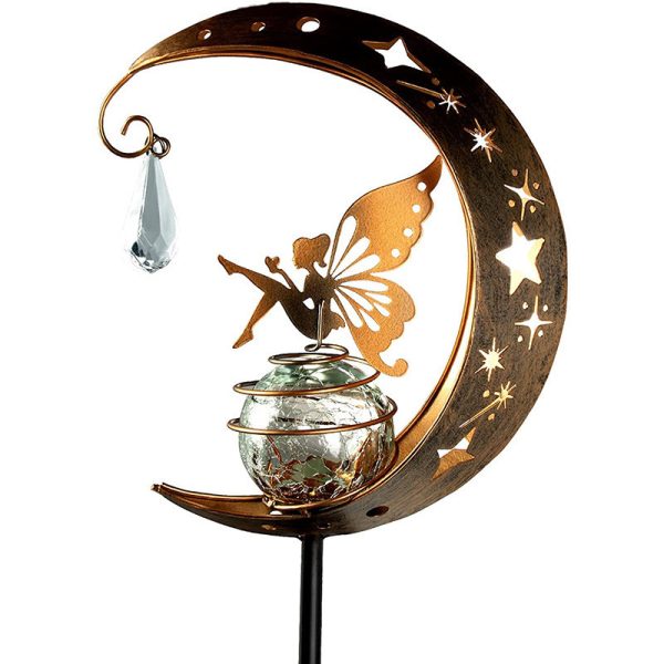 Solar Moon Fairy Lamp Outdoor Garden Iron Art - Image 6