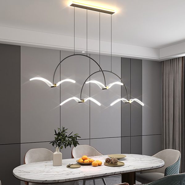 Modern Minimalist Bedroom Showroom Window Seagull Led Chandelier - Image 5