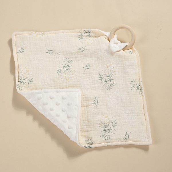 Bite Ring Double-layer Crepe Saliva Towel Baby Doll Square Towel - Image 4