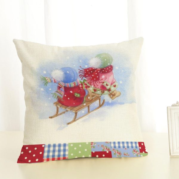 Christmas Print Home Sofa Without Core Cushion Cover - Image 3