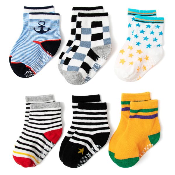 Dispensing Non-slip Pinstripe Children's Cotton Socks - Image 2