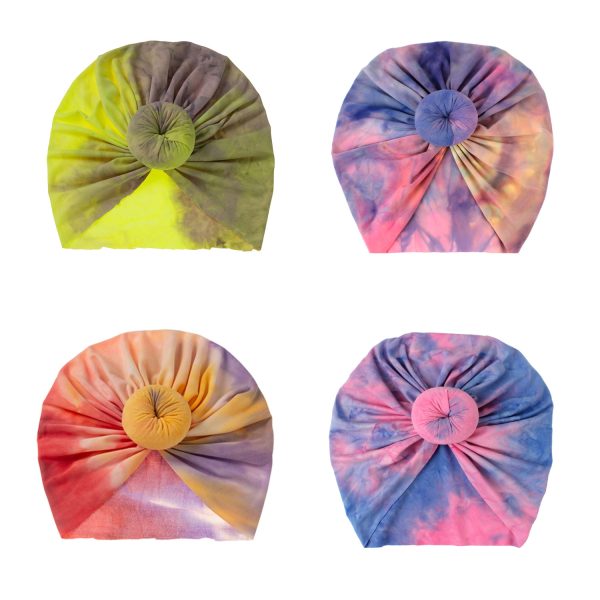 Newborn Fetal Cap Tie-dye Donut Elastic Pullover Cap Indian Hat - Image 5