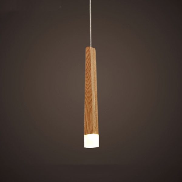 Nordic Solid Wood Matchstick Wooden Strip Pendant Light Post Modern Simplicity - Image 6