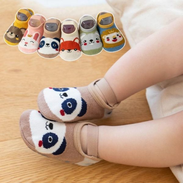 Cute Printed Anti Slip Cotton Socks For Infants And Young Children