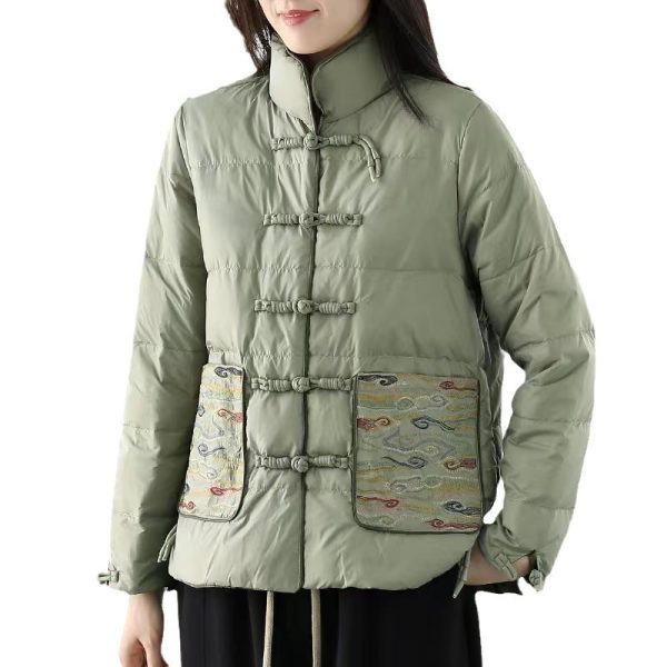 Women's Clothing Short Embroidery Down Jacket Women - Image 5