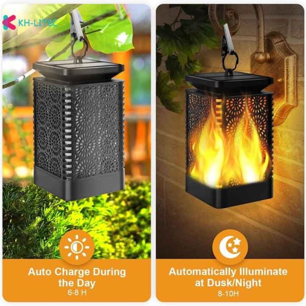 Solar Hanging Flame Torch Lights Flickering Light Waterproof Garden Decoration Outdoor Lawn Path Yard Patio Floor Lamps - Image 4