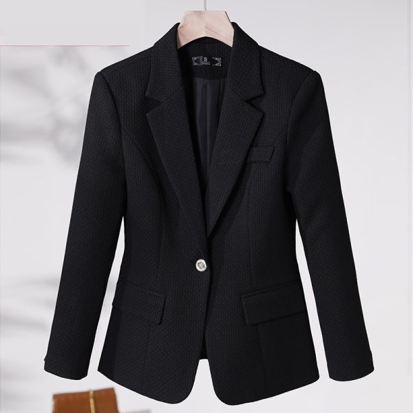 Women's Casual Solid Color Suit Collar Jacket - Image 2