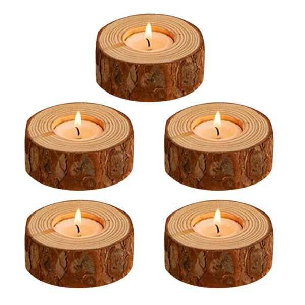 Simple Modern Pastoral Wood Candle Holder - Image 4