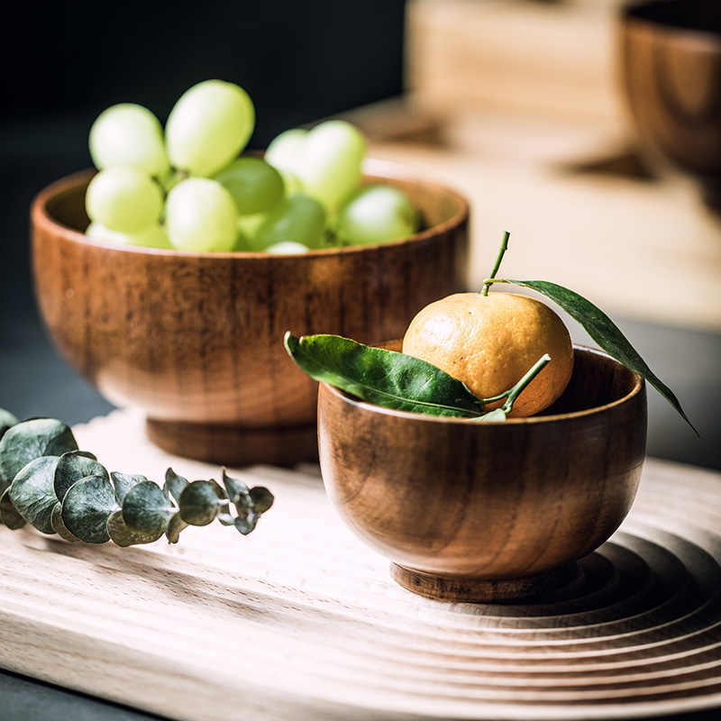 Household Wooden Wild Jujube Wooden Bowl Tableware