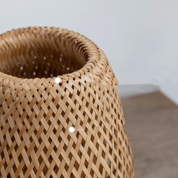 Wabi-sabi Bamboo Weave Desk Lighting Japanese Retro Rattan Bed - Image 3