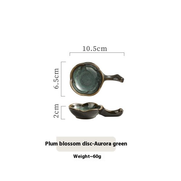 Household Ceramic Plum Hand Soy Sauce With Handle Saucer Dish - Image 7