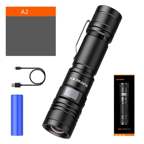 Home Self Defense Zoom USB Charging LED Outdoor Riding Flashlight - Image 5