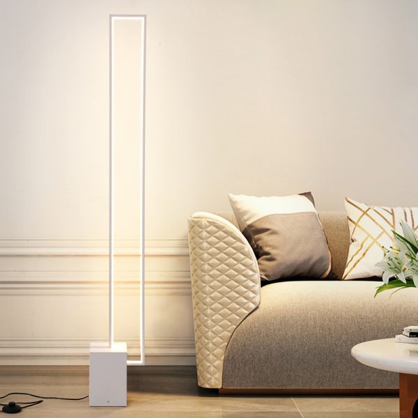 Minimalist Sand Black Floor Lamp Quadriboid Base Square Light Body - Image 6