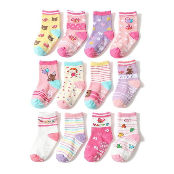 Children's Non-slip Polka Dot Cotton Floor Socks - Image 2