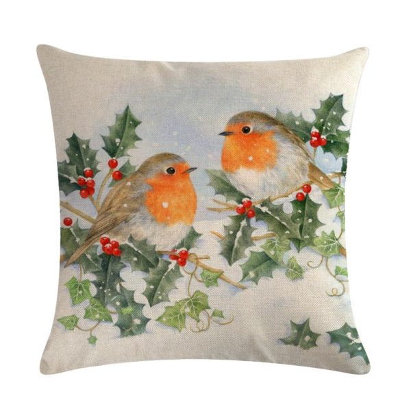 Christmas Blessing Red Bird Series Linen Pillowcase - Image 3