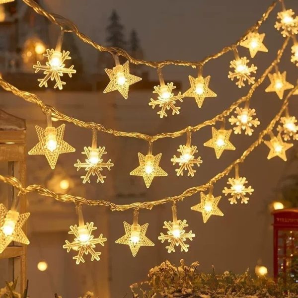 Room Decoration LED Snowflake Lighting Chain - Image 3