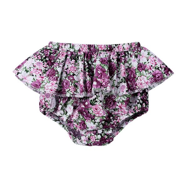 Baby Girl Children's Lotus Leaf Lace Triangle Shorts - Image 2