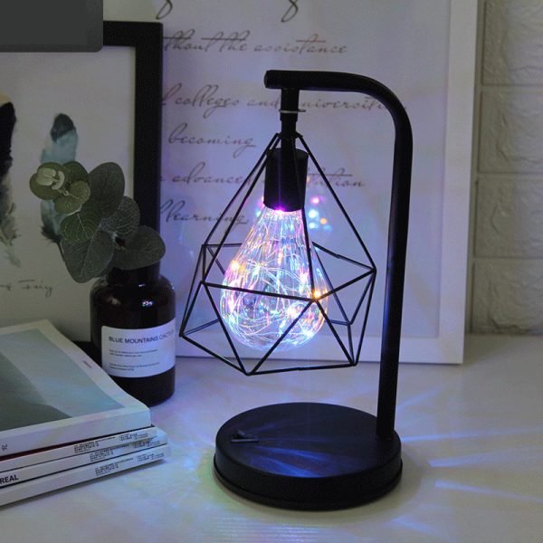 Wrought Iron Led Night Light, LED Table Lamp, Charging Personality Table Lamp - Image 5