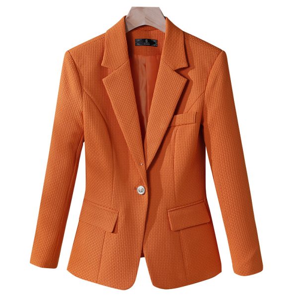 Women's Casual Solid Color Suit Collar Jacket - Image 5