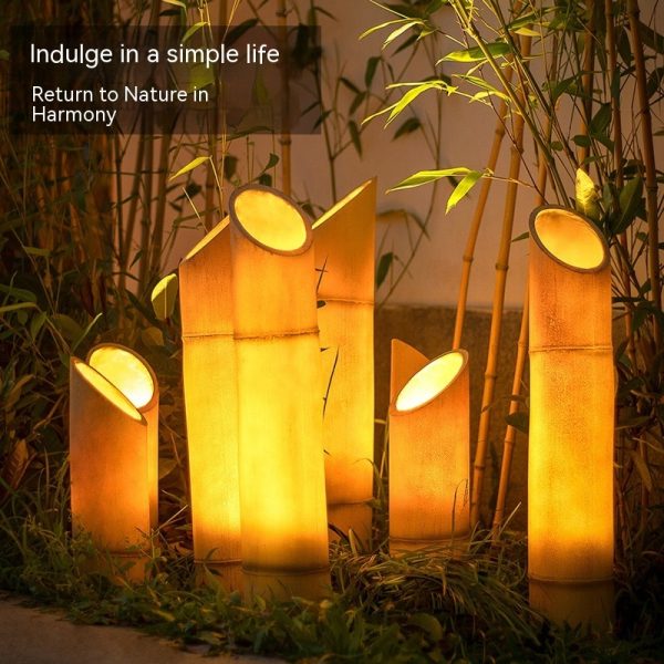 Solar outdoor waterproof simulation bamboo lamp garden - Image 2