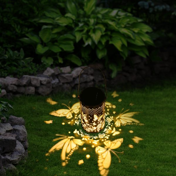 Outdoor Pluggable Or Hanging Iron Solar Butterfly Projector Lamp - Image 5