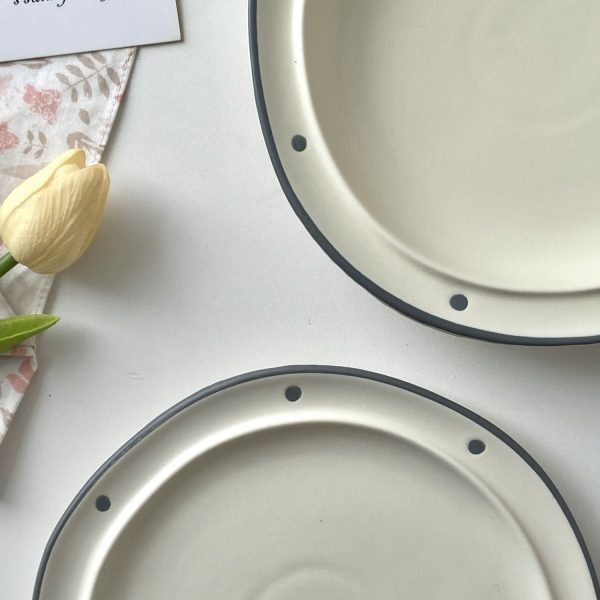 Japanese Simple Tableware Ins Style Ceramic Cake Plate - Image 3