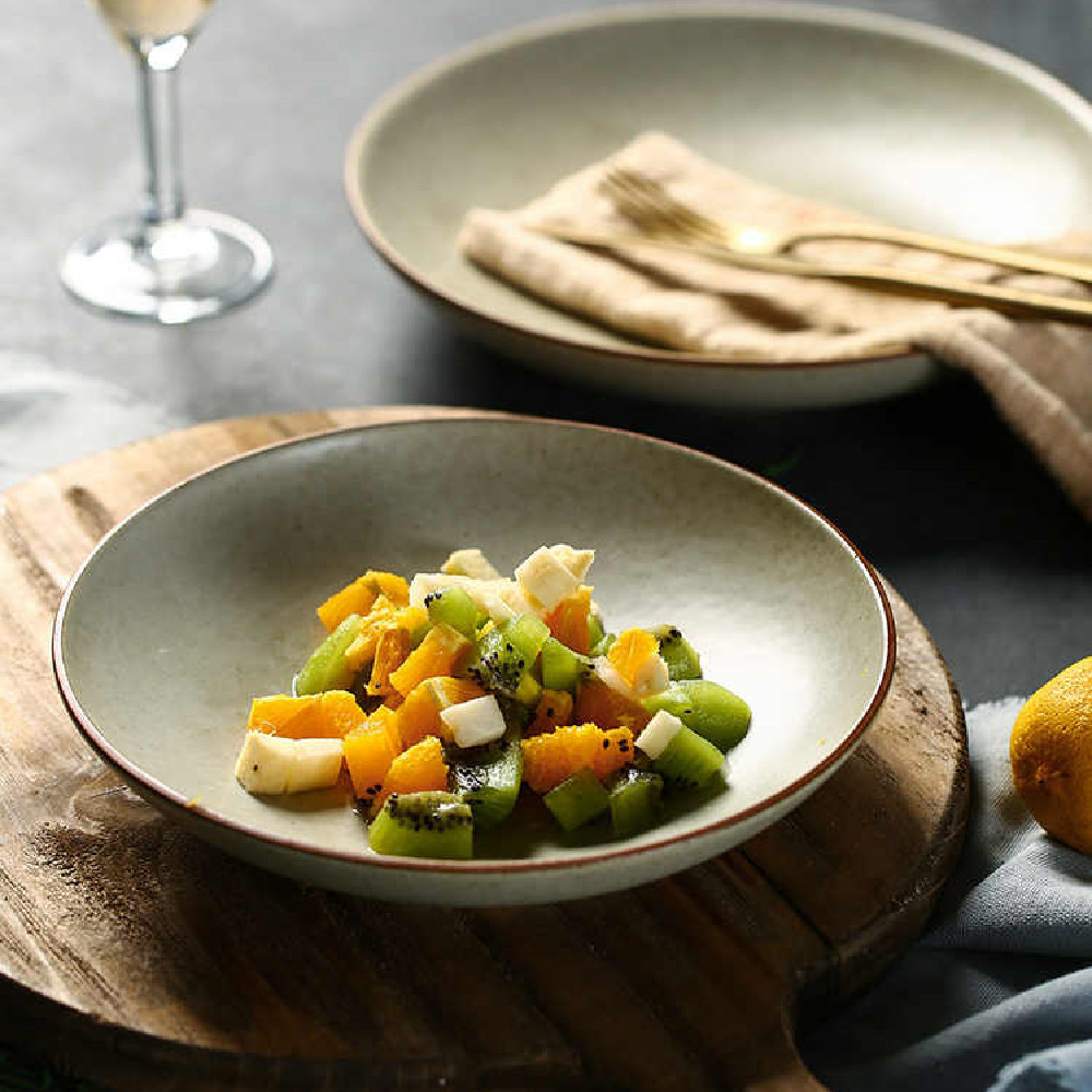 Simple Retro Ceramic Deep Plates Household Tableware