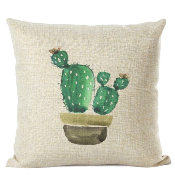 Cactus Cotton Linen Cushion Cover Home Car Interior - Image 6