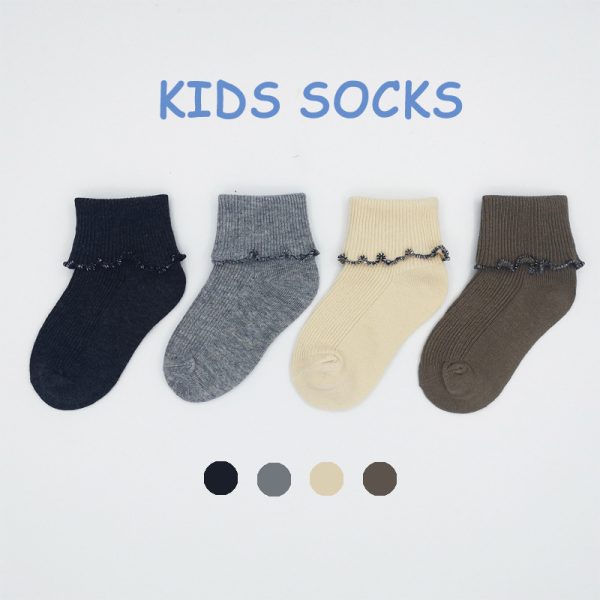 Breathable Baby Lace Cotton Children's Socks Turn Over Children's Socks Manufacturers - Image 3