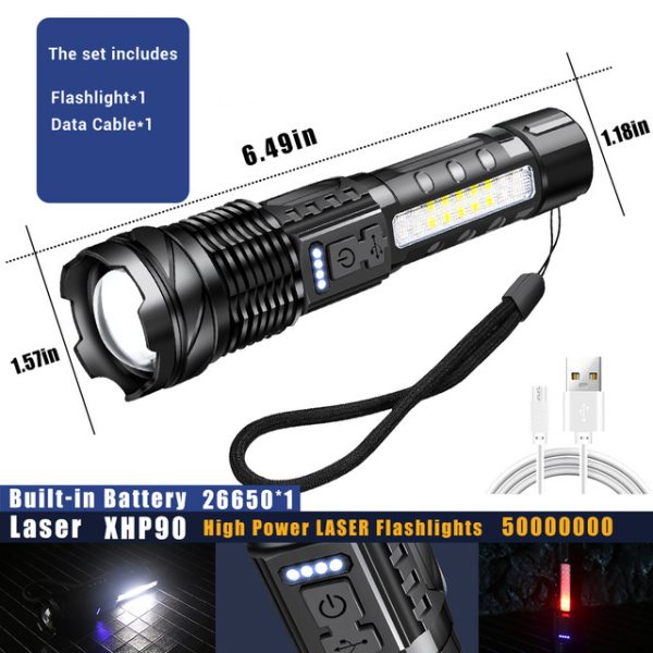 White Laser Waterproof Strong Light Flashlight - Image 6