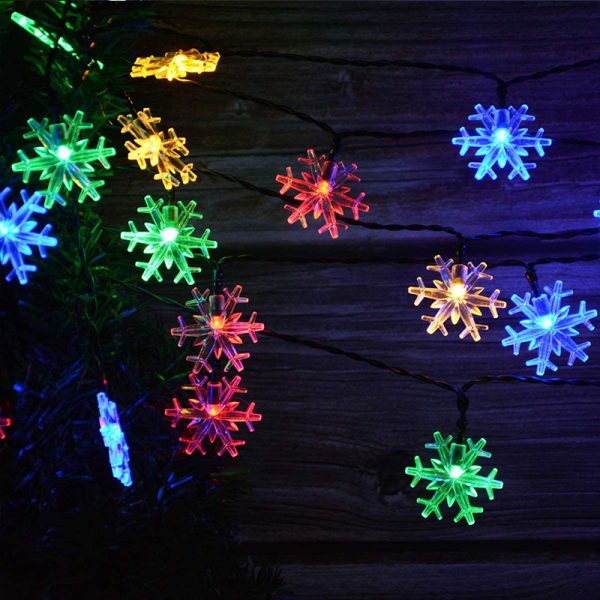 LED Solar Snowflake Light String Garden Christmas Tree Decoration - Image 4
